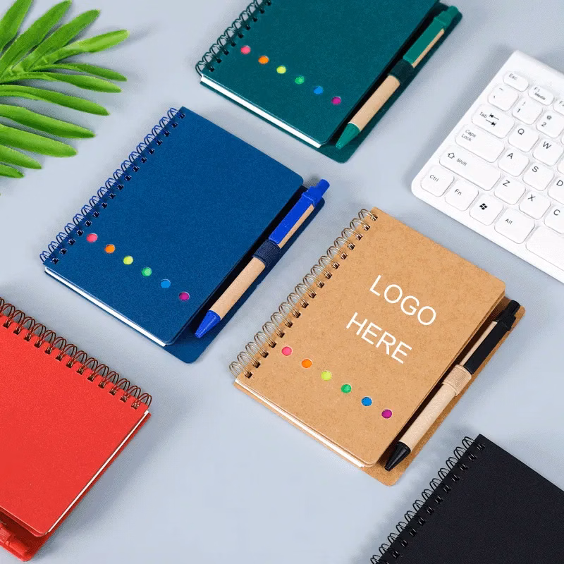Spiral Journal w/Sticky Notes & pens in holder