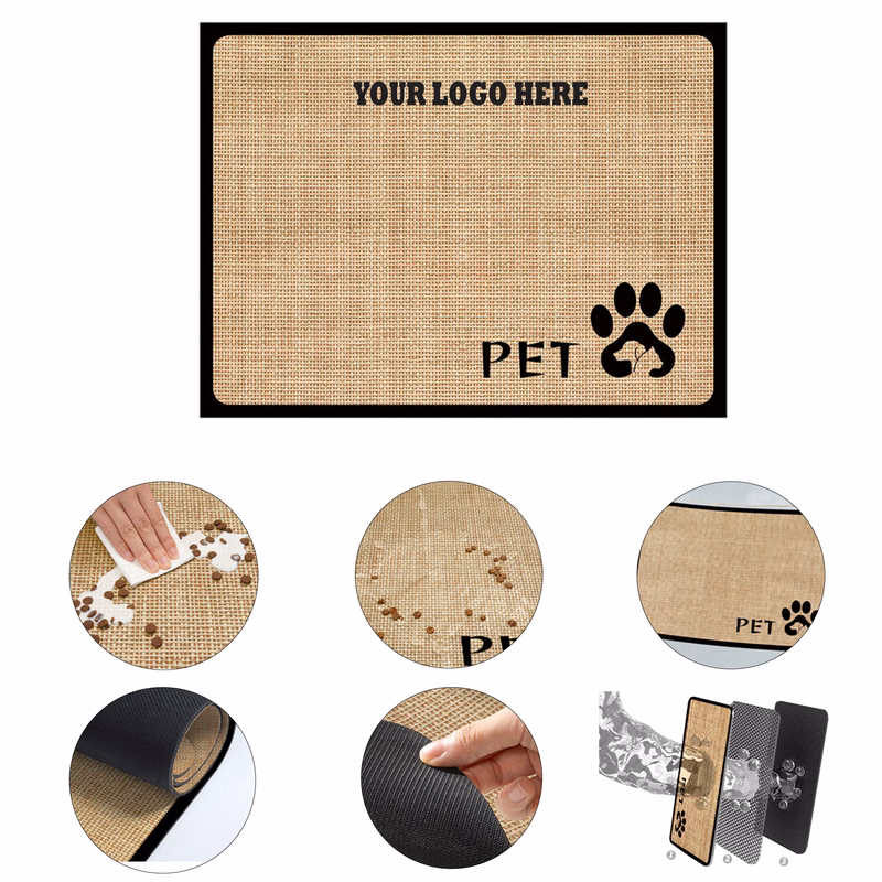 Simple Non Slip Absorbent Pet Feeding Mat MOQ 50