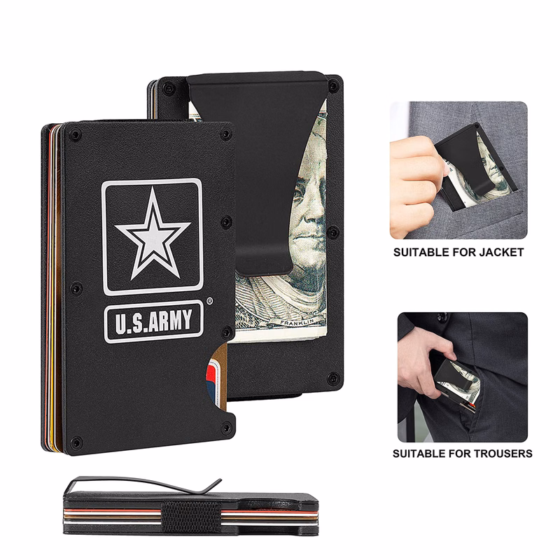 RFID Blocking Metal Money Clip Wallet