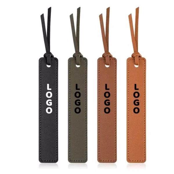 Classic PU Leather Bookmark with Stitched Page Markers