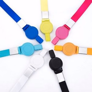 Polyester ID Lanyard With Stretchable Buckle