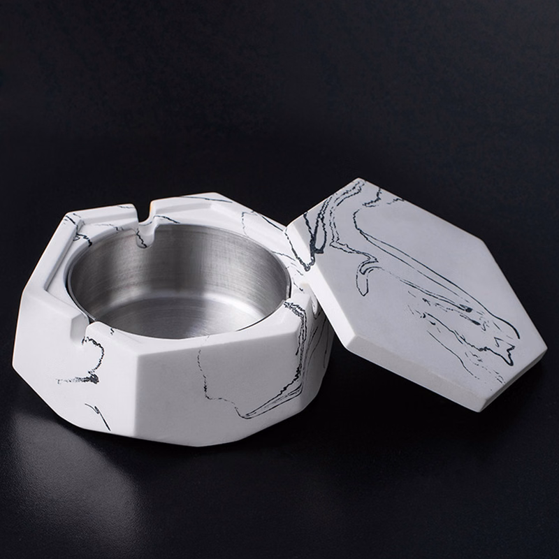 Stainless Steel Ashtray with Lid for Outdoor and Indoor Use