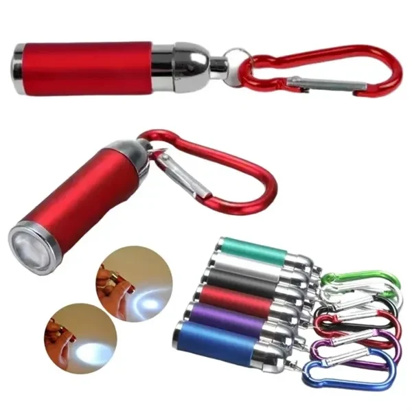 Custom Mini LED Retractable Keychain Flashlight with Carabiner — Portable Light Giveaway 1