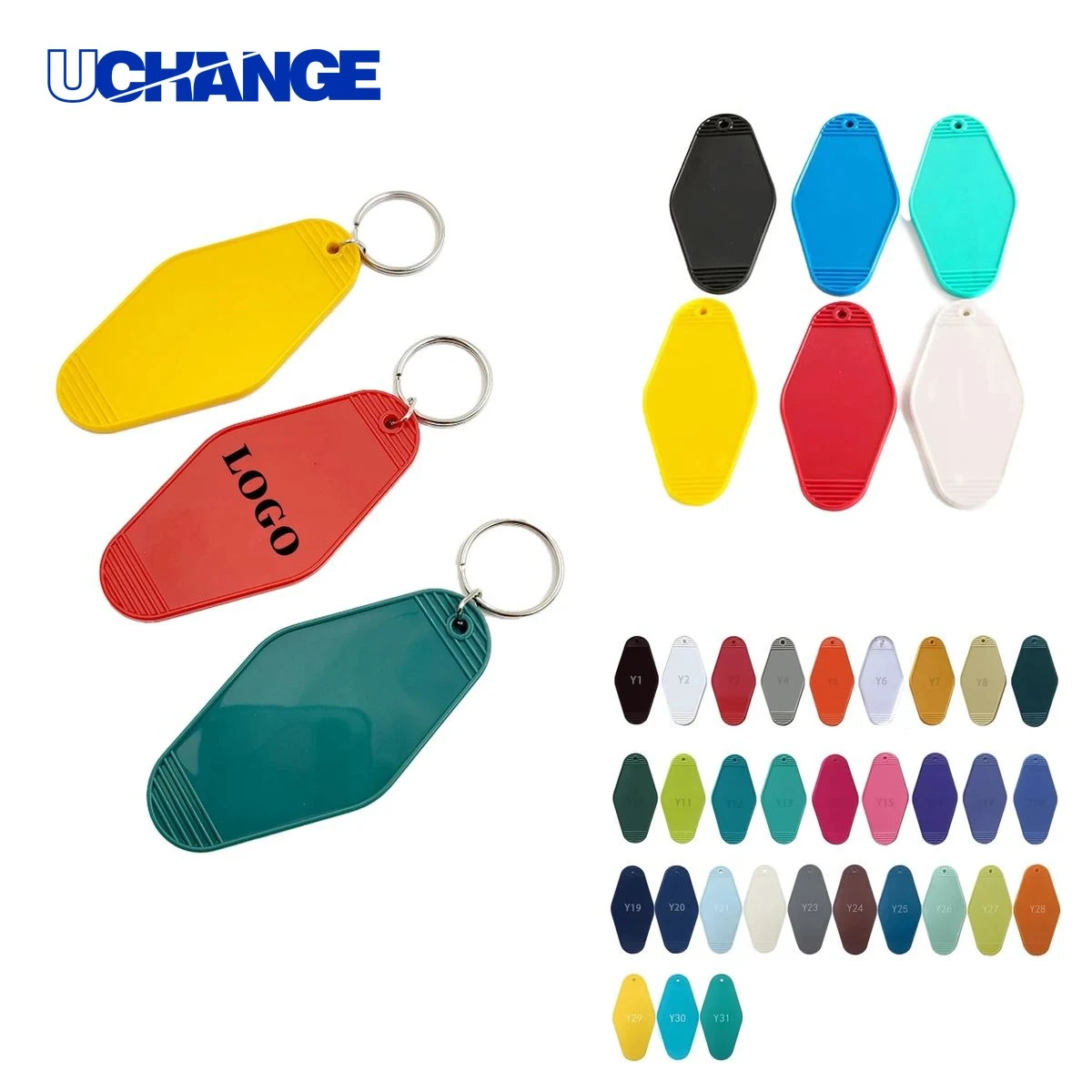 Custom Motel Rhombus Keychain Tag 1