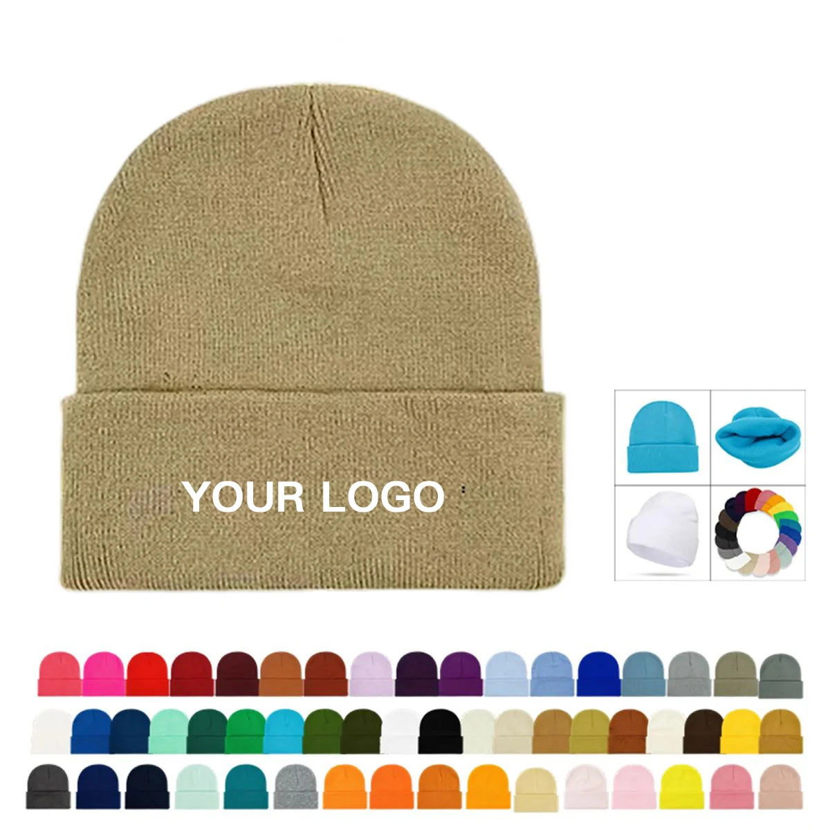 Knit Acrylic Beanie Hat for Winter Outdoor Wear 1