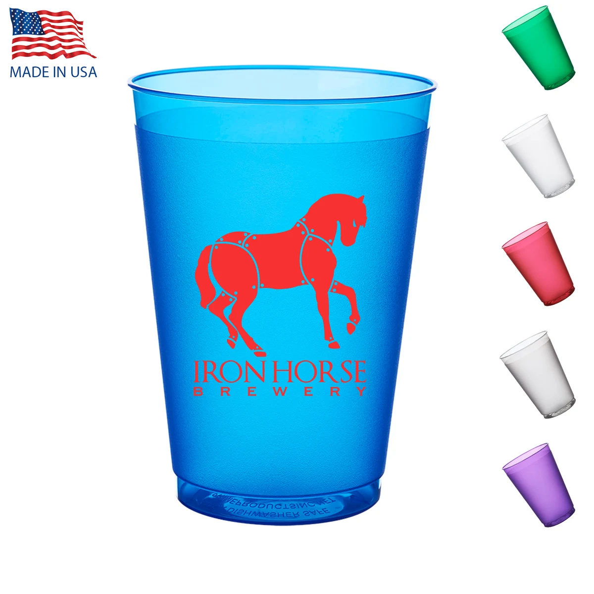 12 oz. USA Made Flex Frosted Stadium Cup w/ Flexible Plastic 1