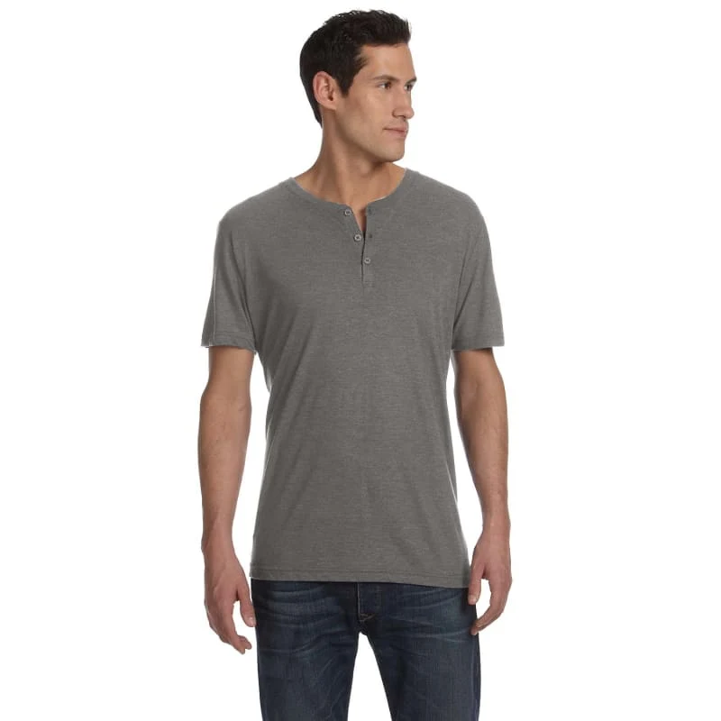 Bella Mens Triblend Short-Sleeve Henley 1