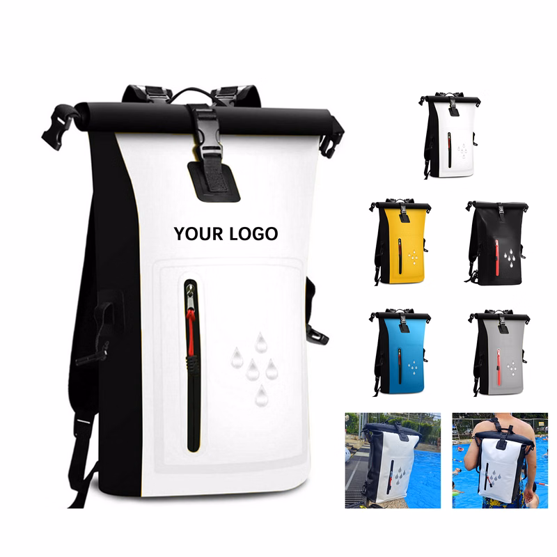 Roll Top Dry Backpack With Detachable Strap 7" x 10" x 17"