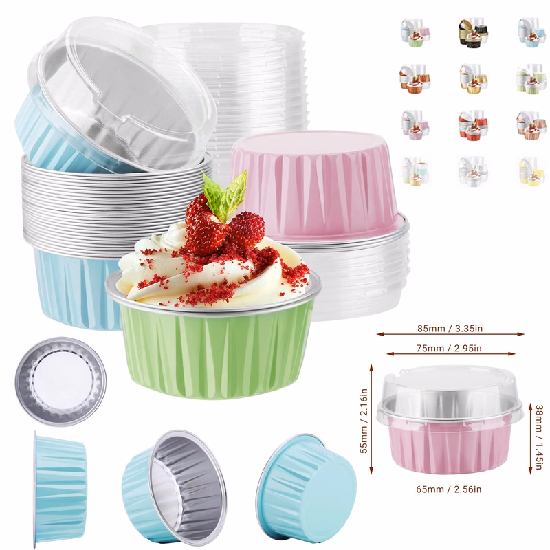5 oz 125ml Disposable Foil Ramekins with Lids