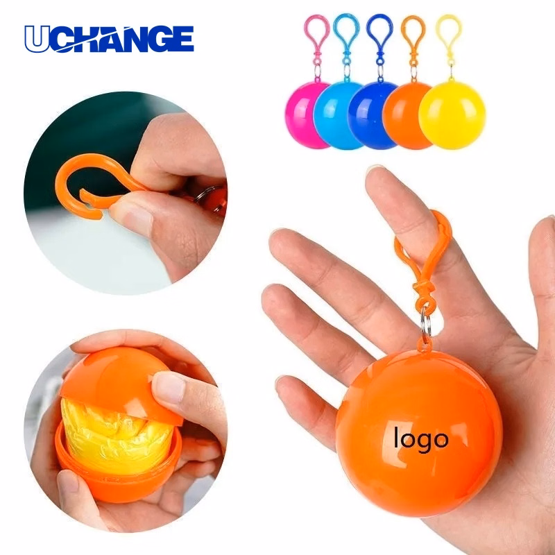 Disposable Raincoat with Ball-Shaped Case for Travel