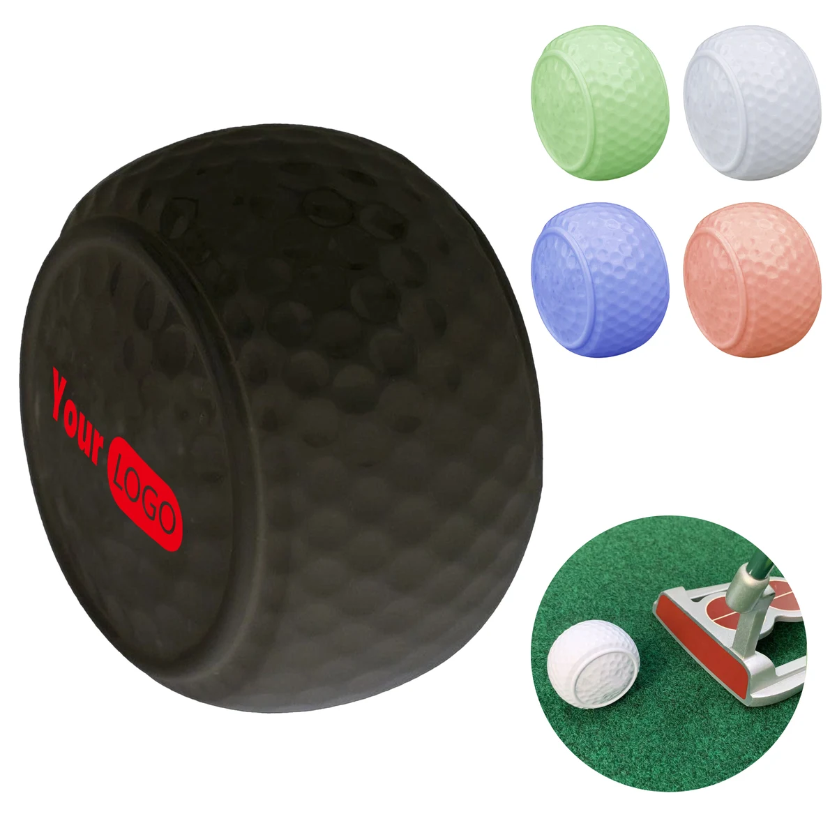 Rubber Customizable Golf Practice Flat Ball 1