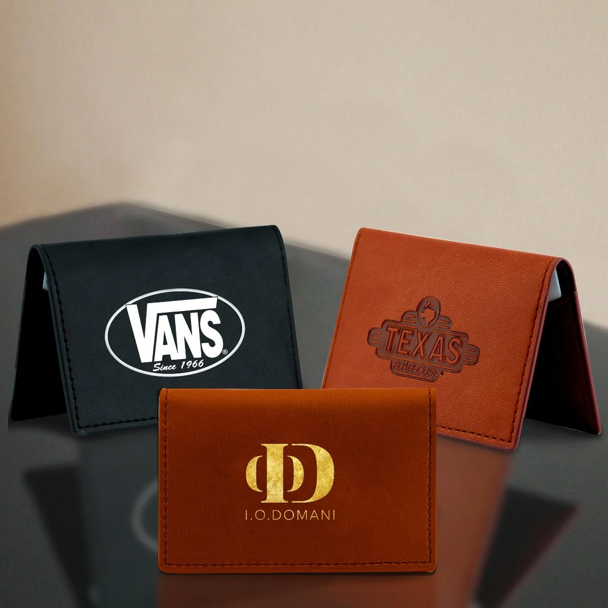 Elite TPU Leather Business Card Holder (English Tan) 1