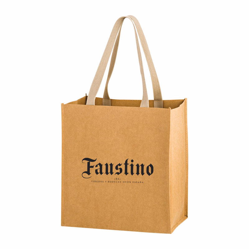 4-Bottle Washable Kraft Wine Tote