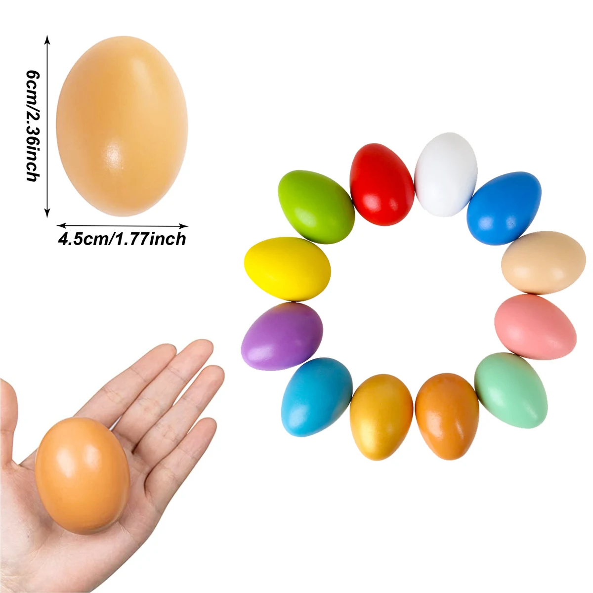 Colorful Wooden Easter Egg 1