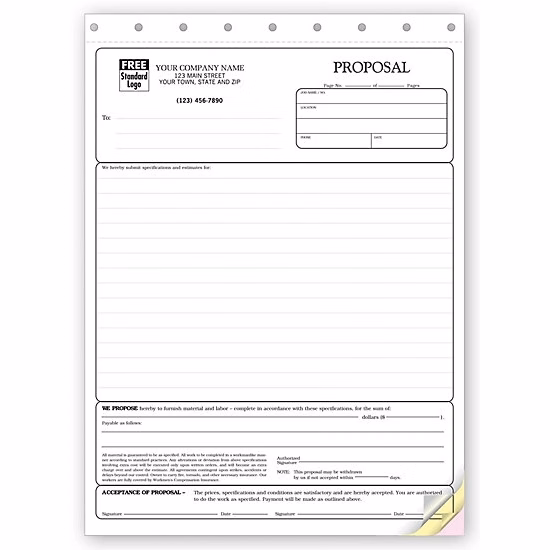Proposals, Stationery Quality