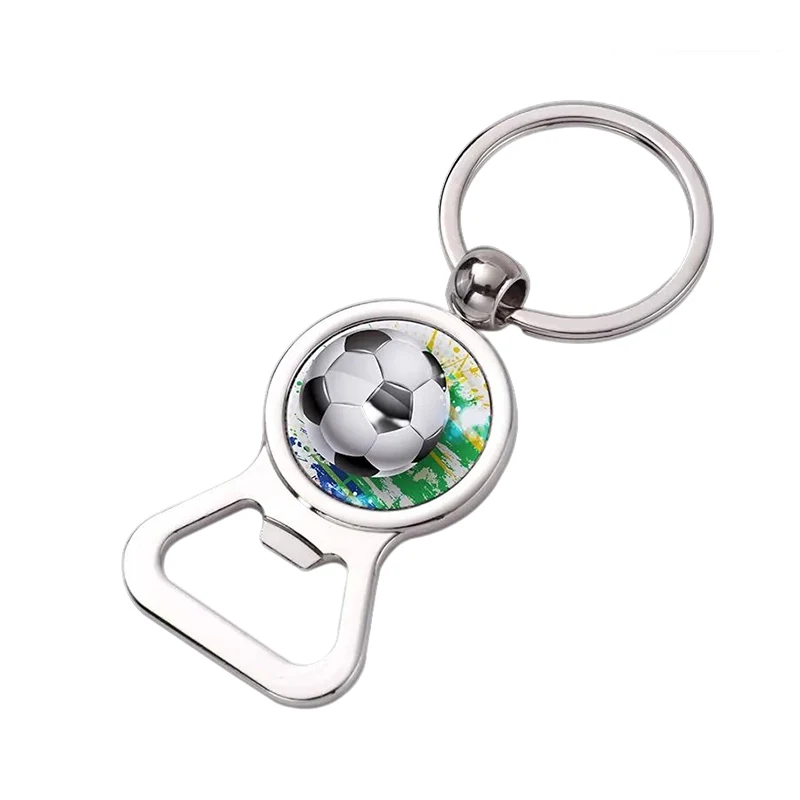Silver Zinc Bottle Opener Keychain 1