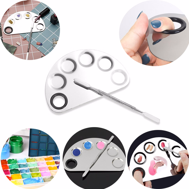 Stainless Steel Palette with Spatula Mixing Tool