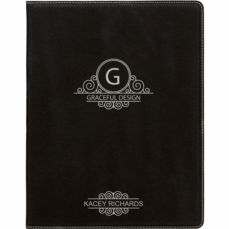 Black Faux Leather Mini Portfolio