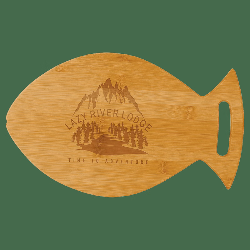 14" x 8 1/2" Bamboo Fish Shaped Cutting Board
