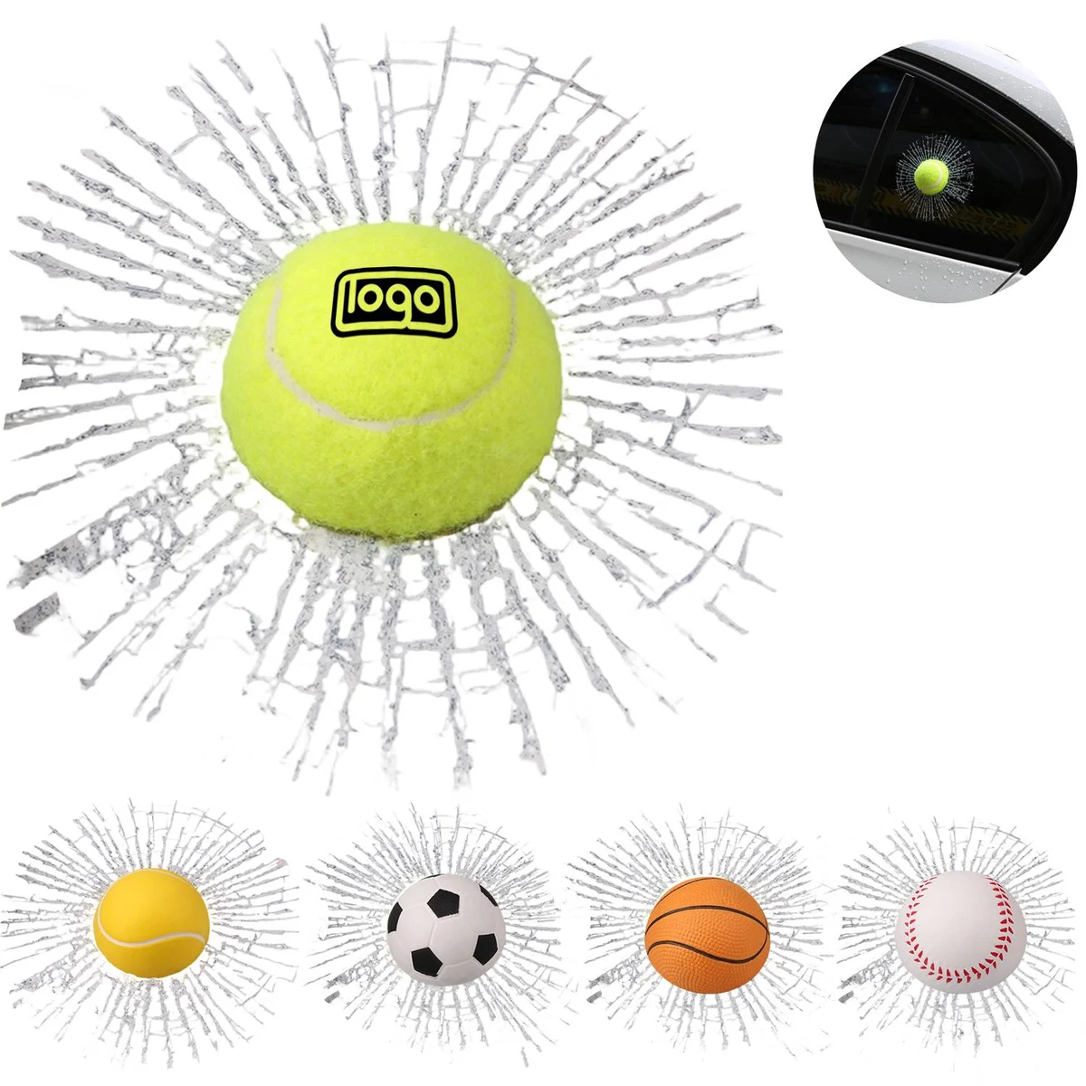 3D Ball Sports Car Window Sticker 1