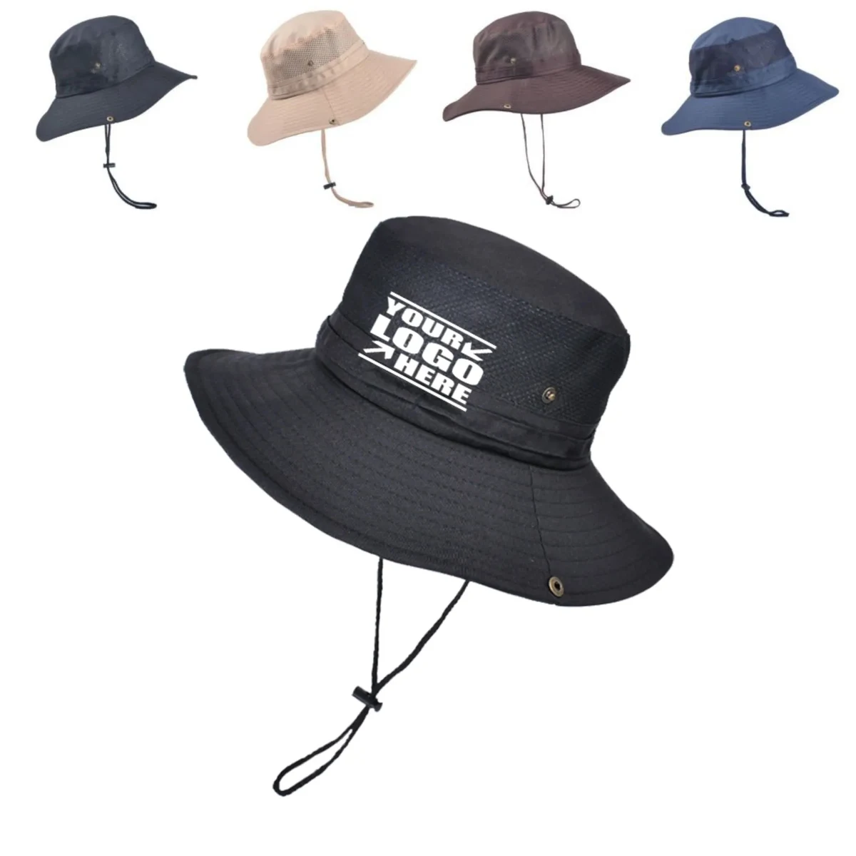 Wide Brim Drawstring Bucket Hat 1