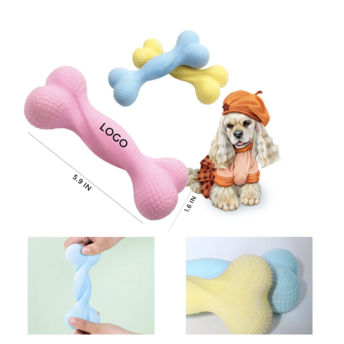 MOQ 10 PCS Safe TPR Bone Pet Toy 1