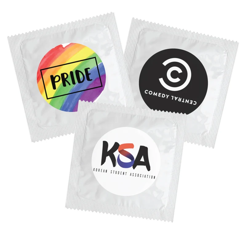 Individual Condom w/ Round 4 Color Process Printing Decal (CMYK) 1
