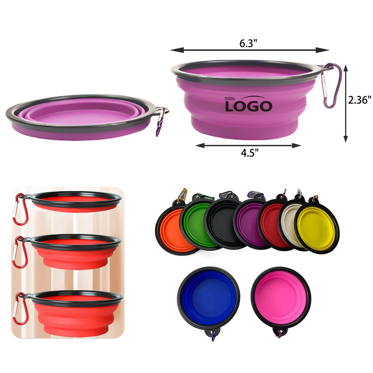 MOQ 50 PCS Durable Portable Foldable Pet Bowl 1