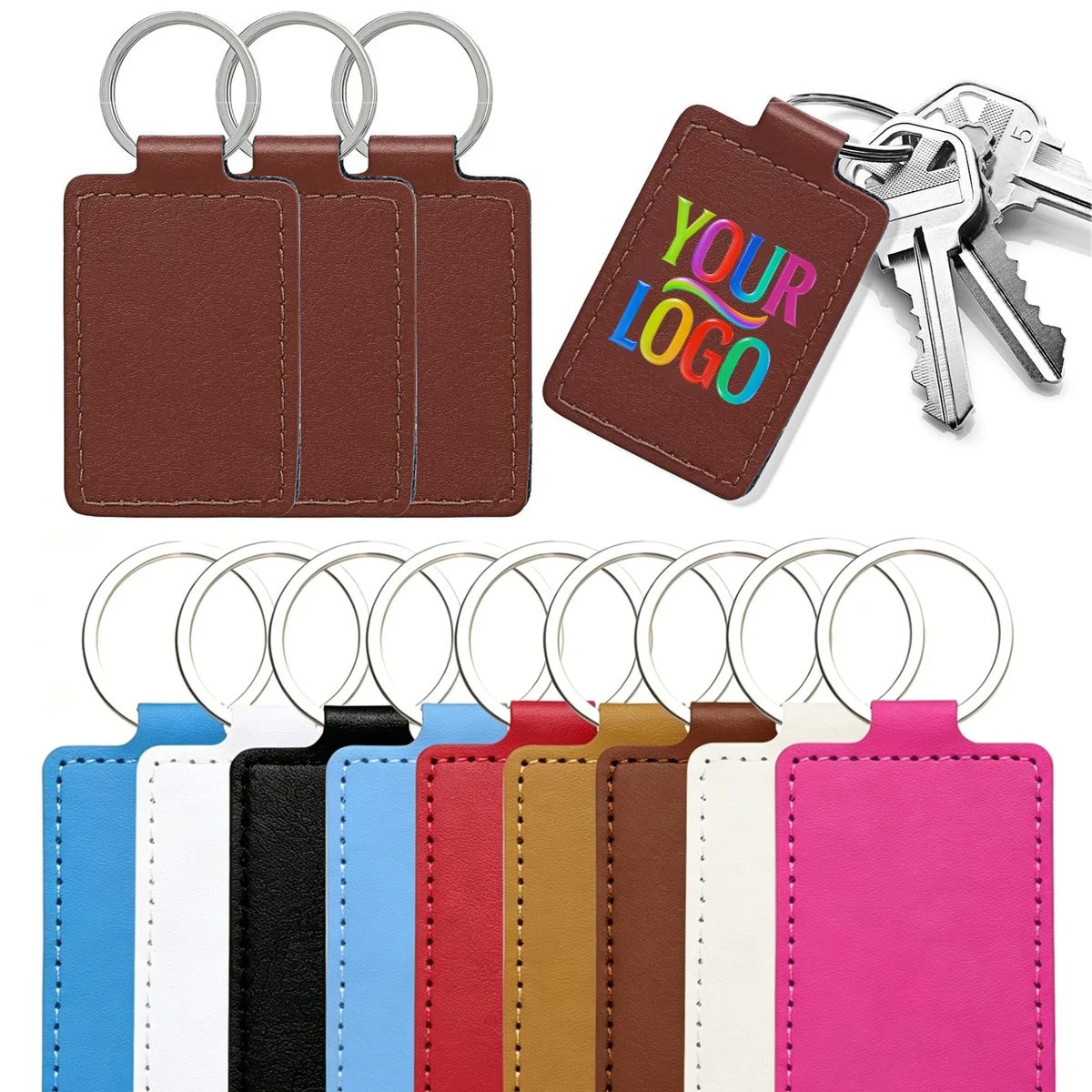 Custom PU Leather Key Fob Tags 1