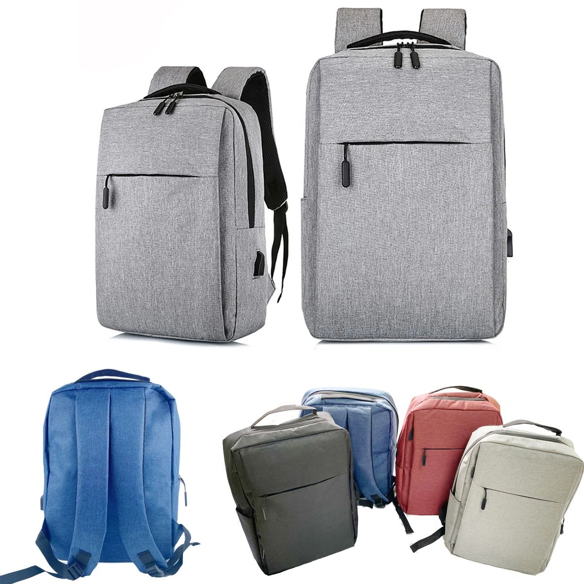 USB Charging Port College School Travel Laptop Backpack 1