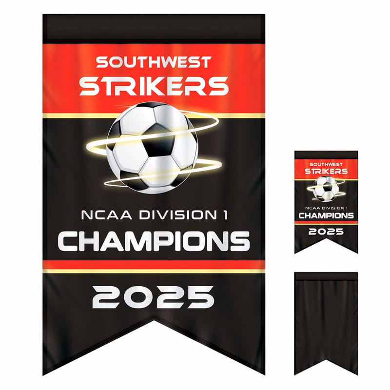 2' x 3' Championship Banner Single Sided with Backliner Dove Tail Cut