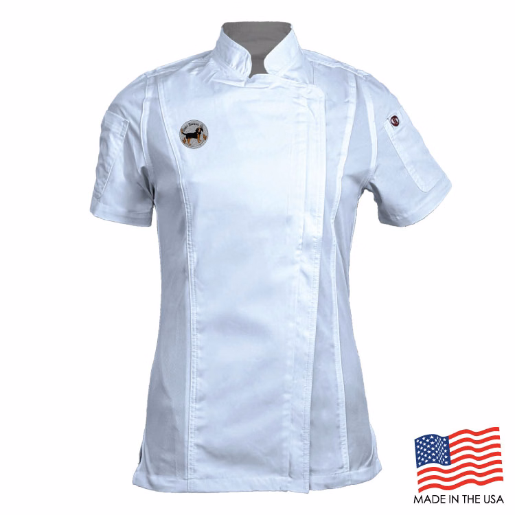 Women's Short Sleeve Modern Chef Coat (EMBROIDERED LOGO)