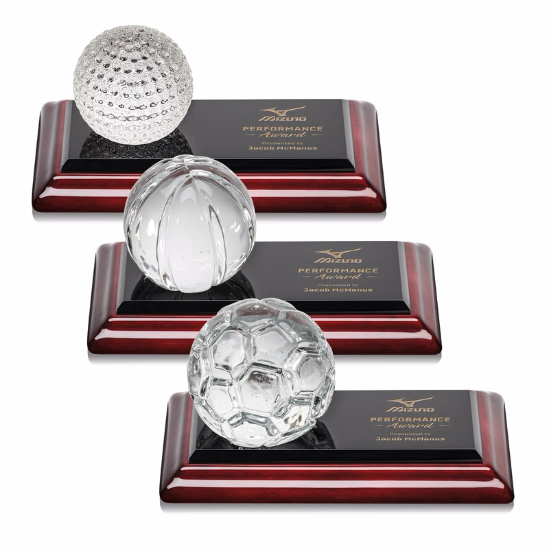 Sports Balls Award on Rosewood Base