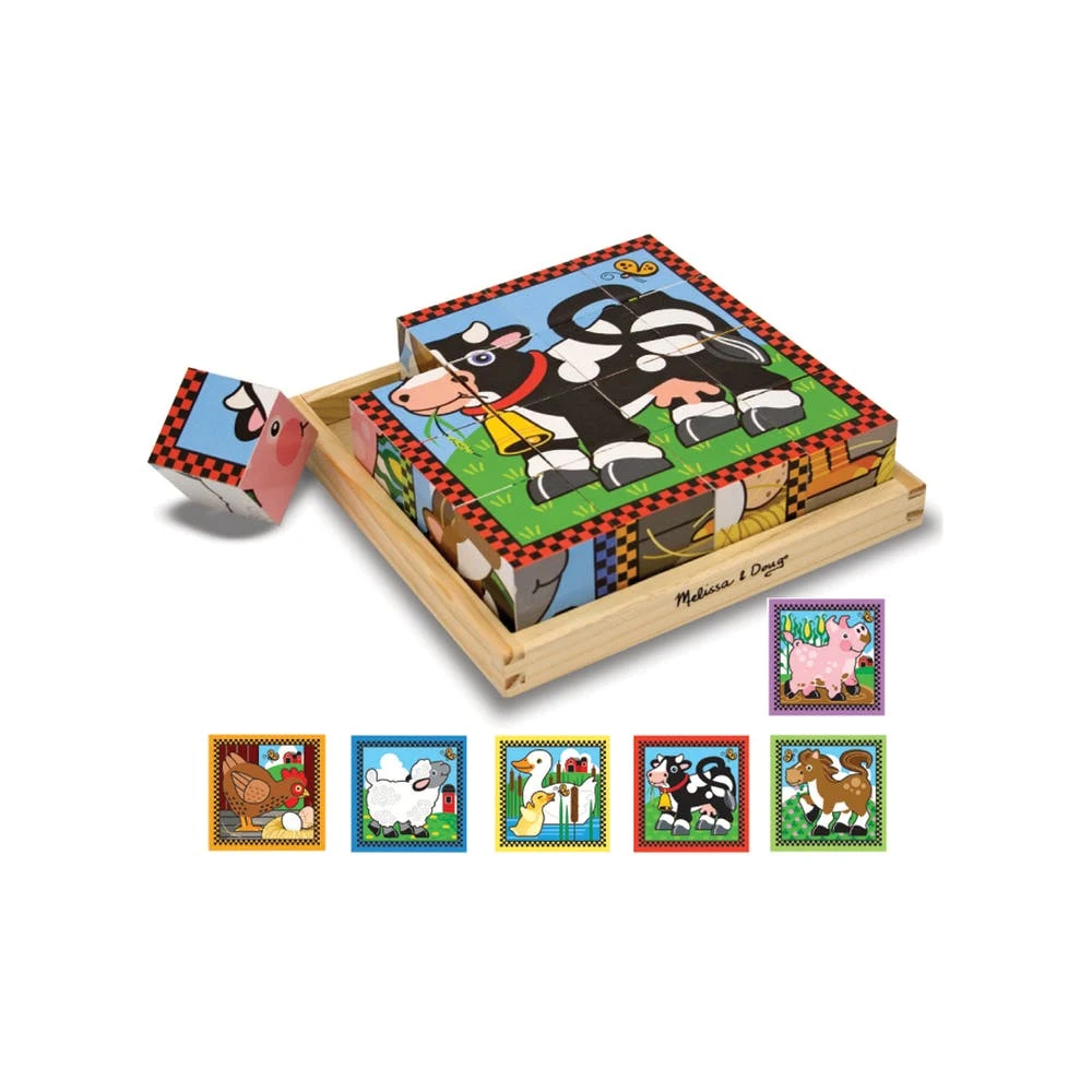Melissa & Doug Cube Puzzles - Farm Wooden Ages 3+ 1