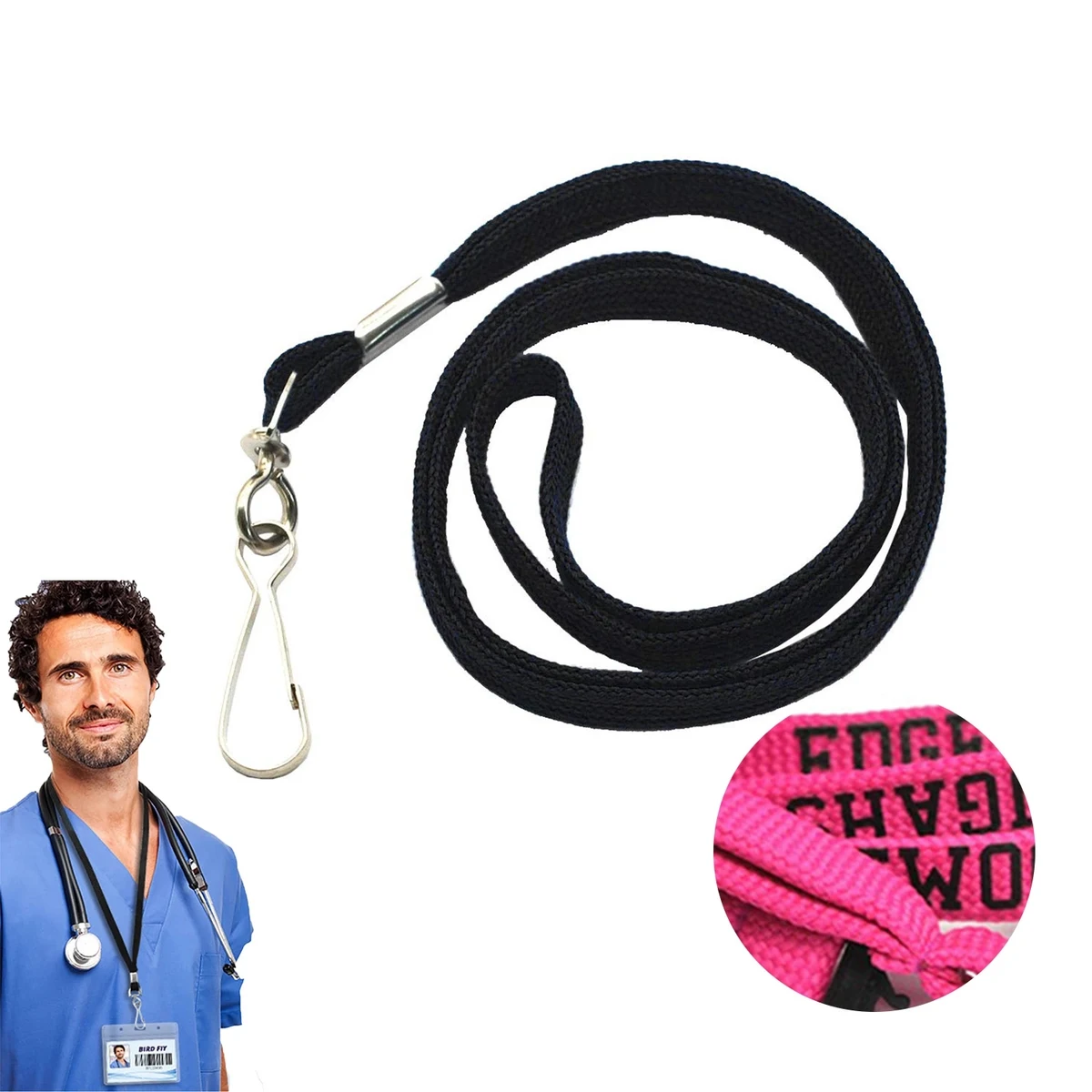 Polyester Shoe String Style Lanyard W/Breakaway & Thumb Hook 1