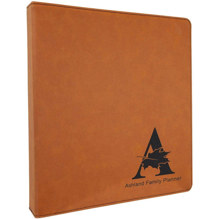 10 1/2" x 11 1/2" Rawhide Leatherette 3 Ring Binder w/1" Slant Rings