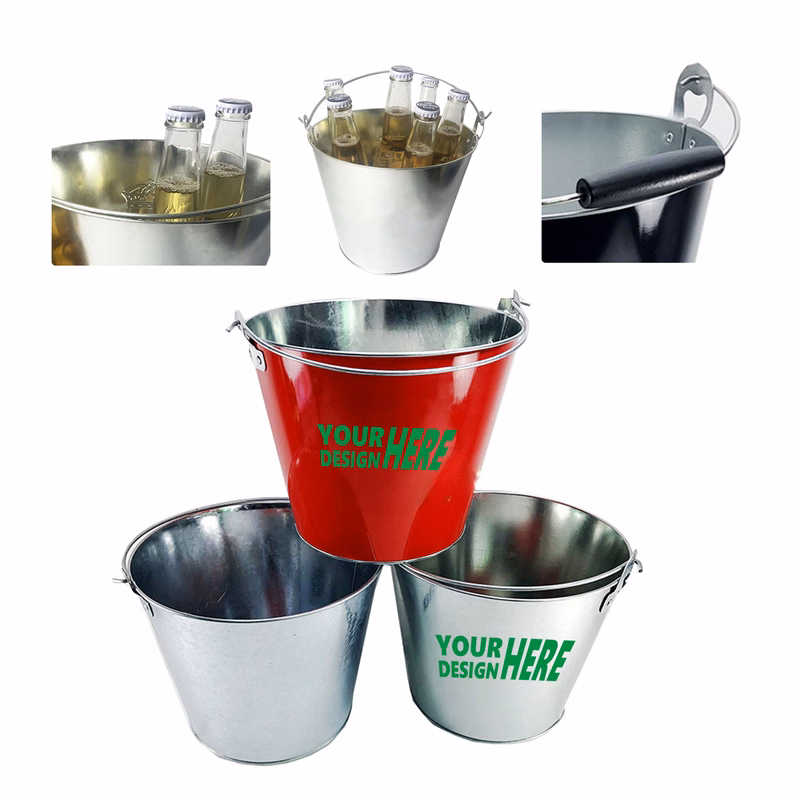 MOQ 50 Galvanized Beverage Ice Bucket