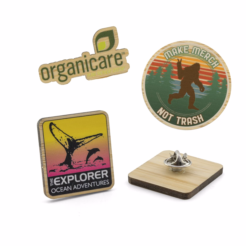 Bamboo Lapel Pins Full Color (1")