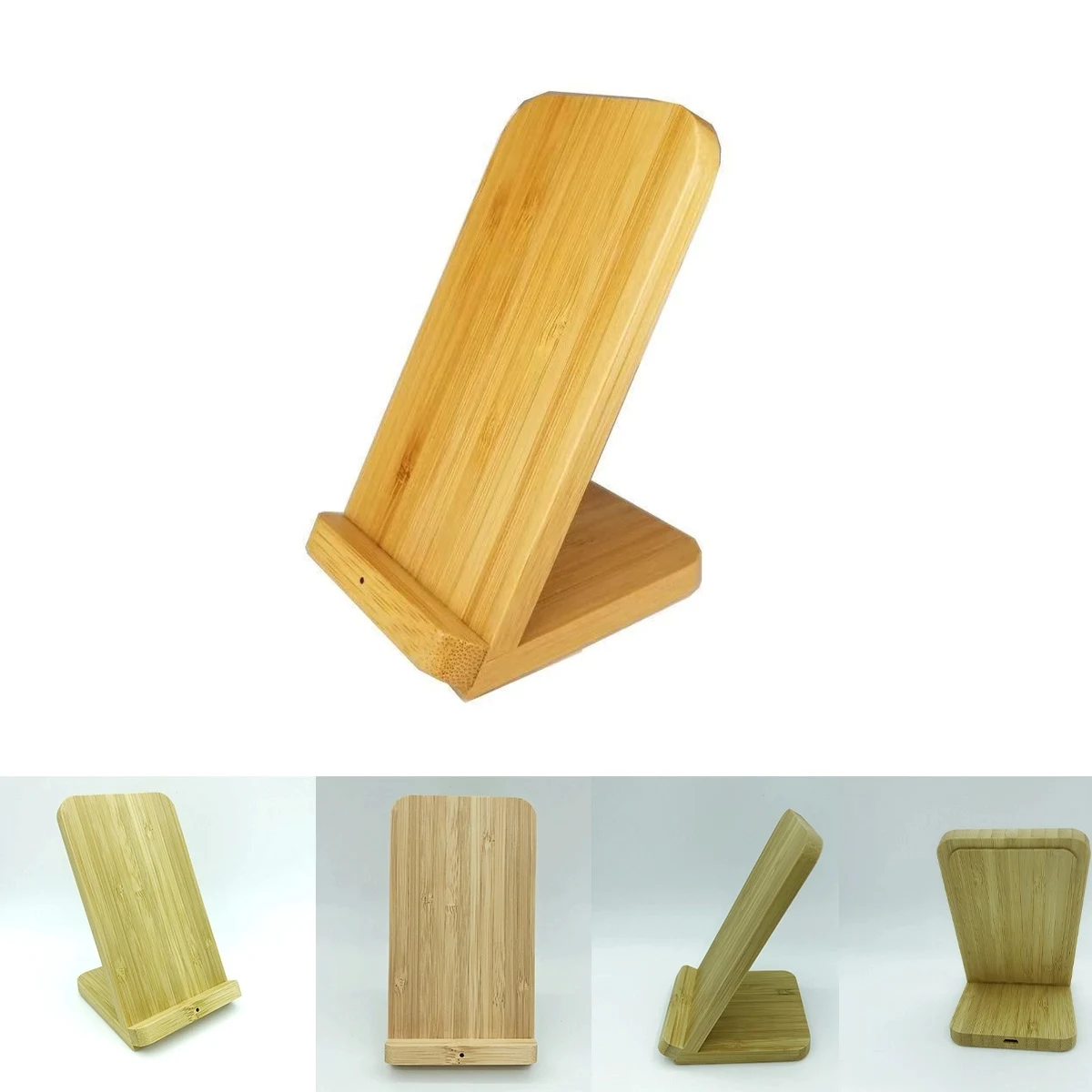 Bamboo Wood Wireless Charging Phone Holder 1