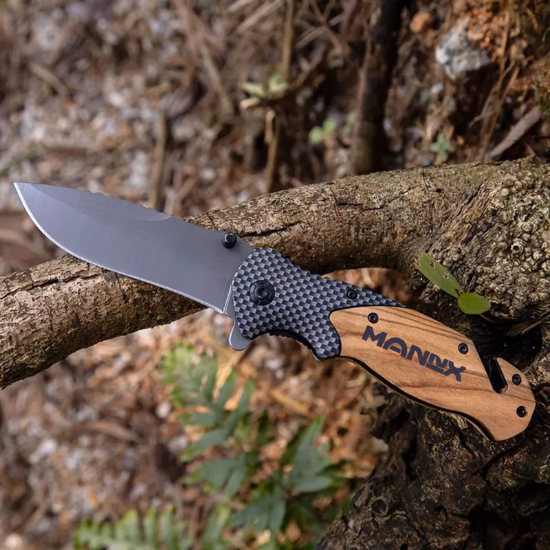 ApexBlade - Oliver Wood Folding Pocket Knife With Stainless Steel Blade Full Color Optional