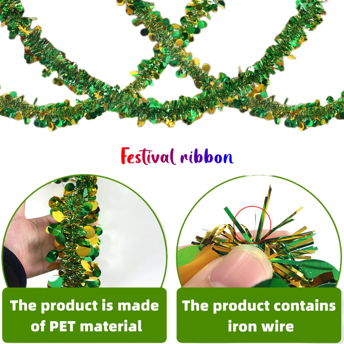 Green Shamrock Ribbon for Irish Festivals and Parties 1