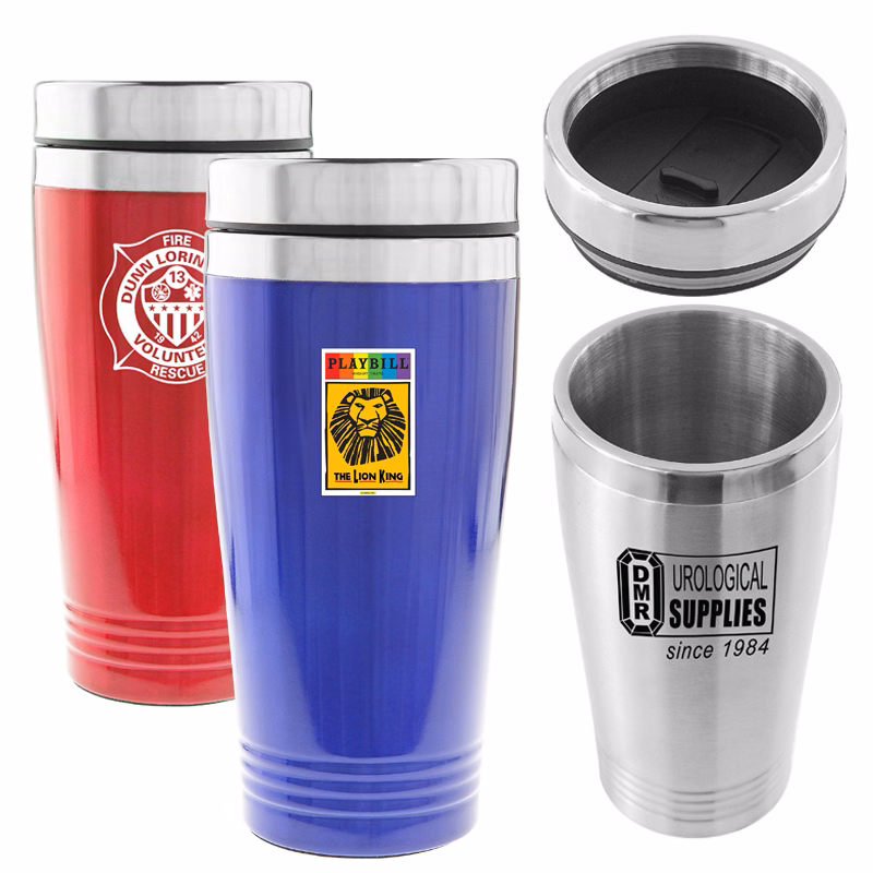 16 Oz. SceneSetter Double Wall 18/8 Stainless Steel Tumbler (Blue)