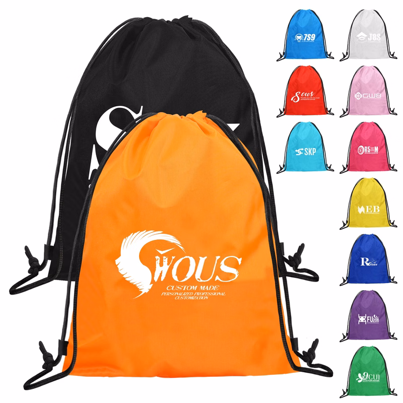 210D Polyester Drawstring Backpack Bundle Pocket