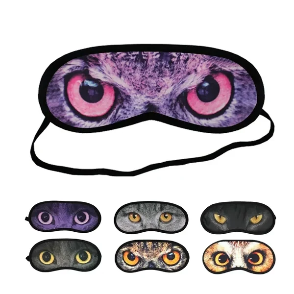Custom Full-Color Polyester Sleep Eye Mask Black Backing — Travel & Hotel Giveaway 1