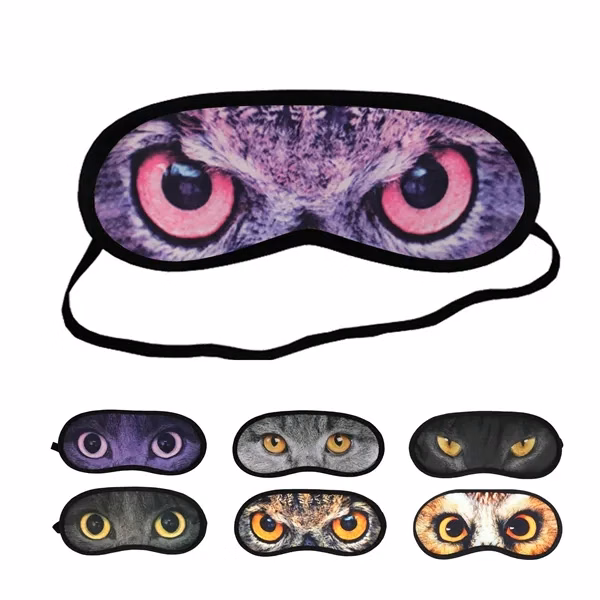Custom Full-Color Polyester Sleep Eye Mask Black Backing — Travel & Hotel Giveaway