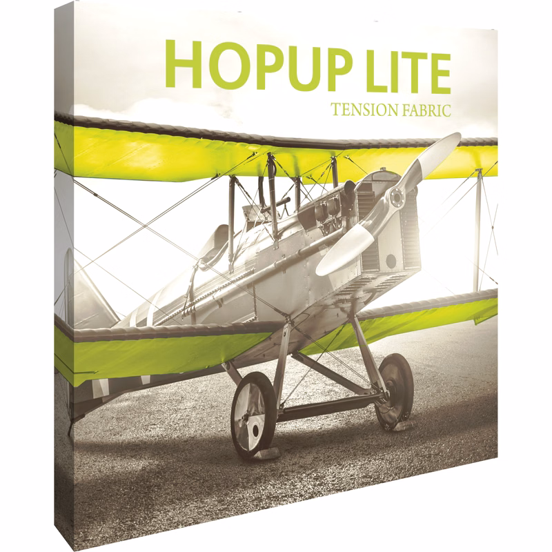 Hopup Lite 8ft Straight Full Height Tension Fabric Display & Fitted Graphic