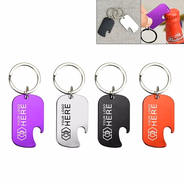 Dog Tag Bottle Opener Key Ring