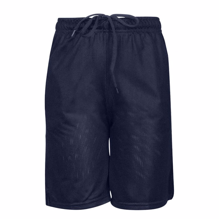 Youth Mesh Gym Shorts - Navy XL Drawstring Tie
