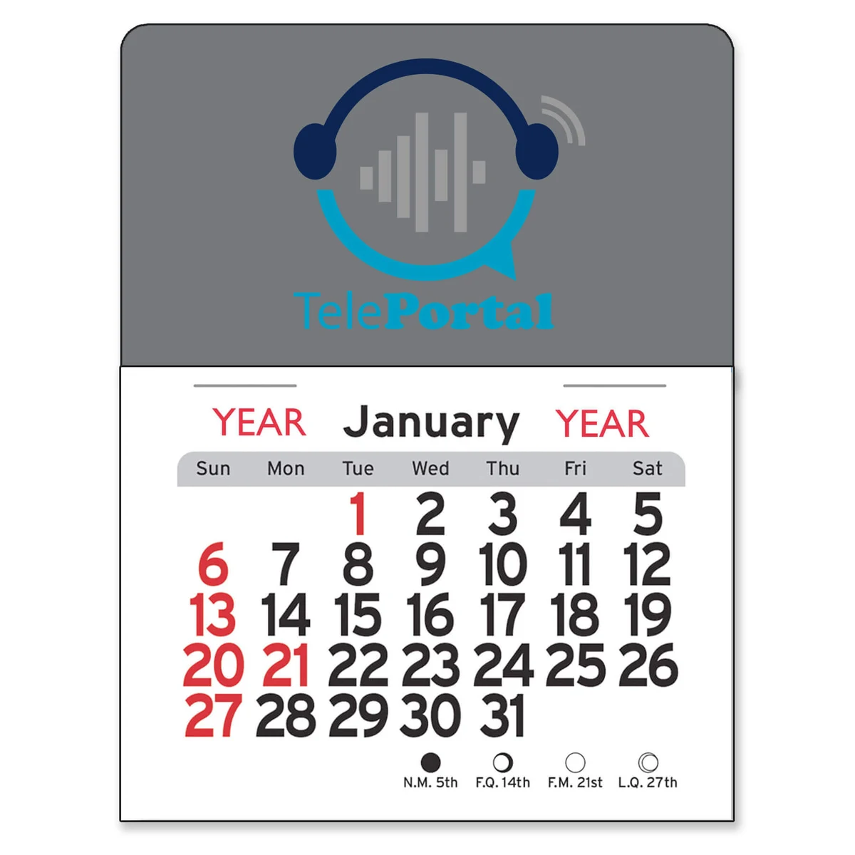 Adhesive Peel-N-Stick® Calendar - Rectangle 1