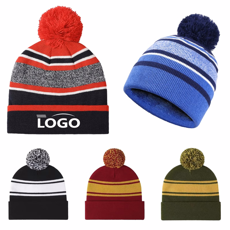 Knit Warm Beanie With Pom